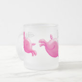 豚が脂肪ピンクの豚を飛ぶ時 フロストグラスマグカップ (正面左)