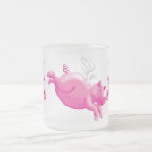 豚が脂肪ピンクの豚を飛ぶ時 フロストグラスマグカップ (中央)