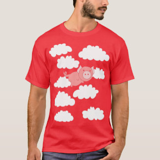 豚が豚を飛ば飛んでいるす Tシャツ