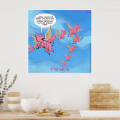 豚が飛ぶおもしろいビーガン漫画 ポスター (キッチン)