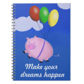 豚が飛ぶかもしれない夢を実現おもしろいする ノートブック (正面)