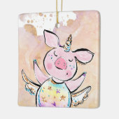 豚が飛ぶとき、魔法の子豚 セラミックオーナメント (左)