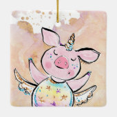 豚が飛ぶとき、魔法の子豚 セラミックオーナメント (裏面)