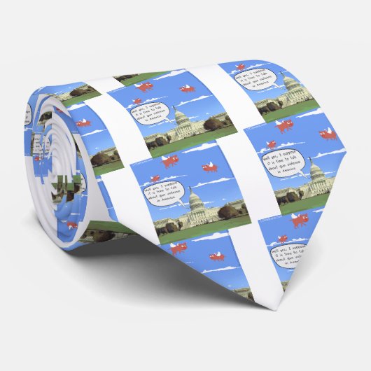 豚が飛ぶと議会と銃の暴力が話す ネクタイ (ロール)