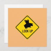 豚が飛ぶように目を上げる ノートカード (正面/裏面)