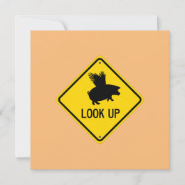 豚が飛ぶように目を上げる ノートカード