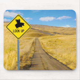 豚が飛ぶように目を上げる マウスパッド