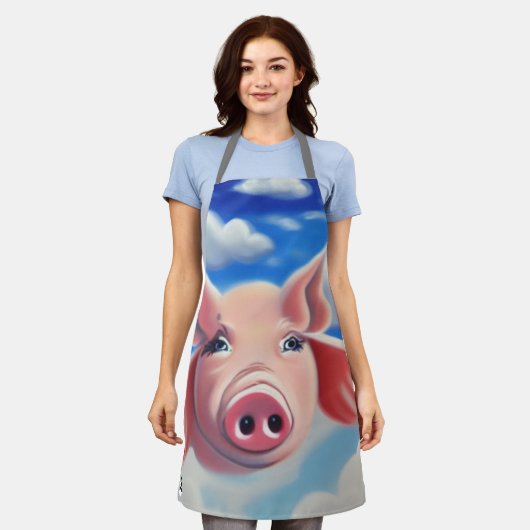 豚が飛ぶ時 エプロン (着用した状態)