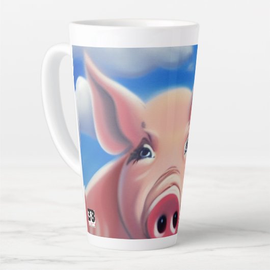 豚が飛ぶ時 カフェラテマグ (左アングル)