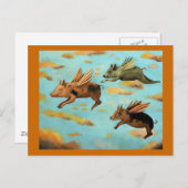 豚が飛ぶ時 ポストカード (正面/裏面)