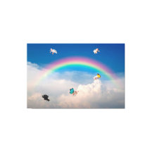 豚が飛ぶ2ストレッチキャンバス印刷