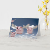 豚が飛ぶ カード (黄色い花)