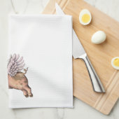 豚が飛ぶ キッチンタオル (四つ折り)