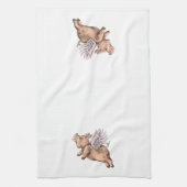 豚が飛ぶ キッチンタオル (縦)