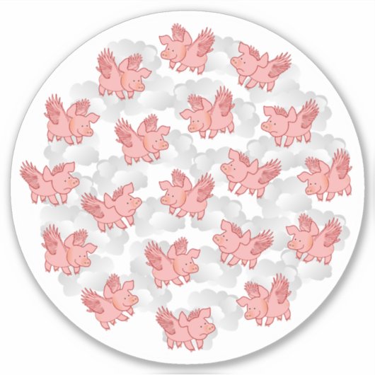 豚が飛ぶ シール (正面)