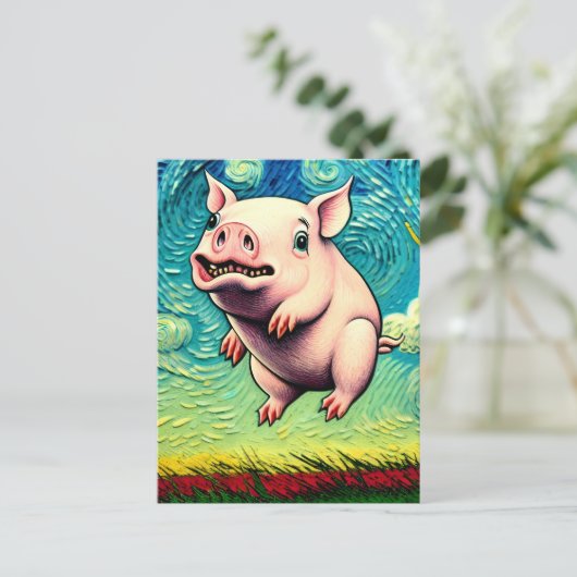 豚が飛ぶ ポストカード (スタンド正面)