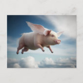 豚が飛ぶ！ ポストカード (正面)