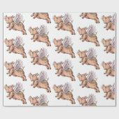 豚が飛ぶ ラッピングペーパー (フラット)