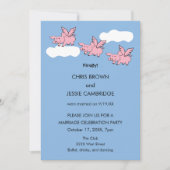 豚が飛んだら結婚するなんて、ついに結婚したね 招待状 (正面)