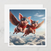 豚が飛んだ！飛ぶ豚の招待状、達成証明 招待状 (正面/裏面)