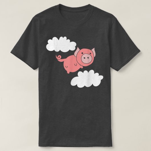 豚が飛んでいる豚豚の豚の豚の豚肉のフライ時に豚のシャツ Tシャツ (デザイン正面)