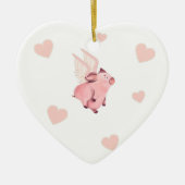 豚が飛んでいる飛ぶときかわいいブタ セラミックオーナメント (正面)