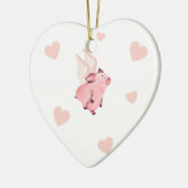 豚が飛んでいる飛ぶときかわいいブタ セラミックオーナメント (左)