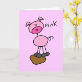 豚がTシャツとギフトを売る カード (黄色い花)