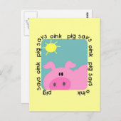 豚がTシャツとギフトを売る ポストカード (正面/裏面)