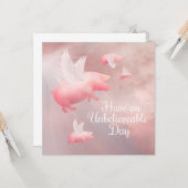 豚たちが驚くべき日を送る カード (正面/裏面インサイチュ)