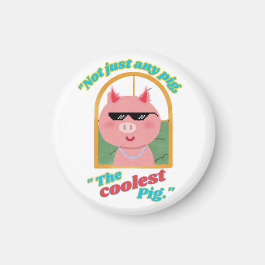 豚だけでなく豚もクール マグネット (正面)