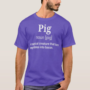 豚とおもしろいベーコンの定義の皮肉笑わされる的 Tシャツ