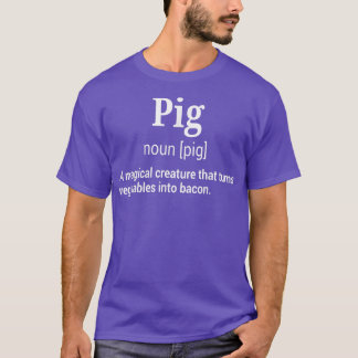 豚とおもしろいベーコンの定義の皮肉笑わされる的 Tシャツ