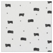 豚とかぼちゃの模様 ファブリック (クローズアップ)