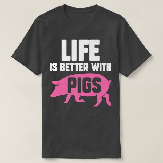 豚との生活の改善PigletPig恋人プレミアム3889 Tシャツ (デザイン正面)