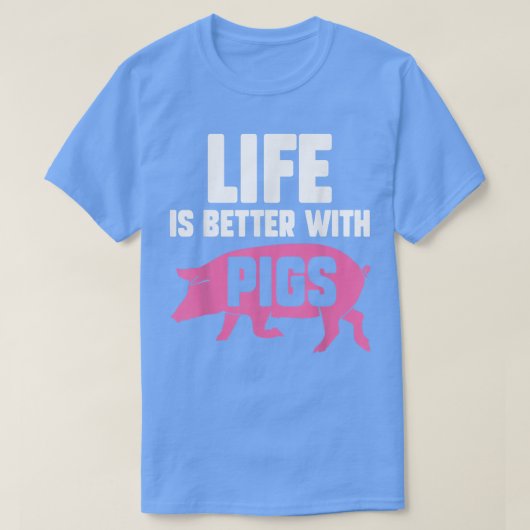 豚との生活より良い豚ピグレットピグ恋人3888 Tシャツ (デザイン正面)
