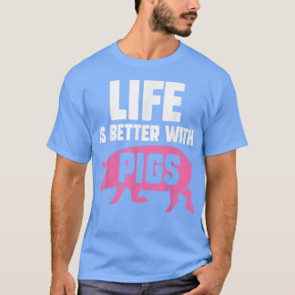 豚との生活より良い豚ピグレットピグ恋人3888 Tシャツ