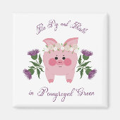 豚とアザミ マグネット (正面)