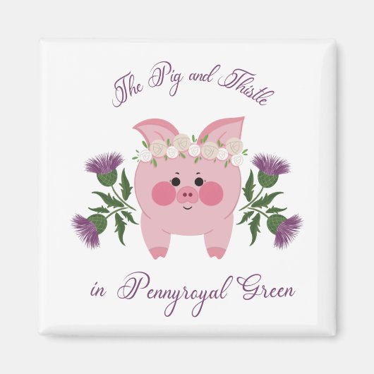 豚とアザミ マグネット (正面)