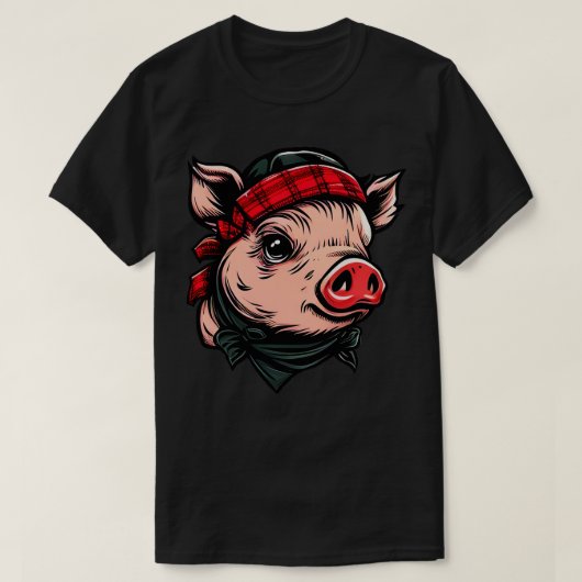 豚とアナ Tシャツ (デザイン正面)