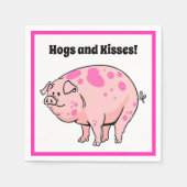 豚とキスかわいい豚の豚の漫画 スタンダードカクテルナプキン (正面)