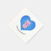 豚とキス豚 スタンダードカクテルナプキン (角)