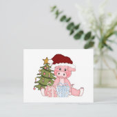 豚とクリスマスツリー シーズンポストカード (スタンド正面)
