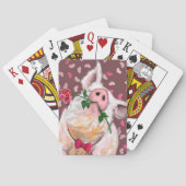 豚とバラおもしろいトランプギフト – 紳士 トランプ (裏面)