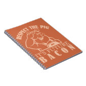 豚とベーコンのカスタムカラーノート ノートブック (右側)