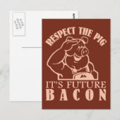 豚とベーコンのカスタム色はがき ポストカード (正面/裏面)