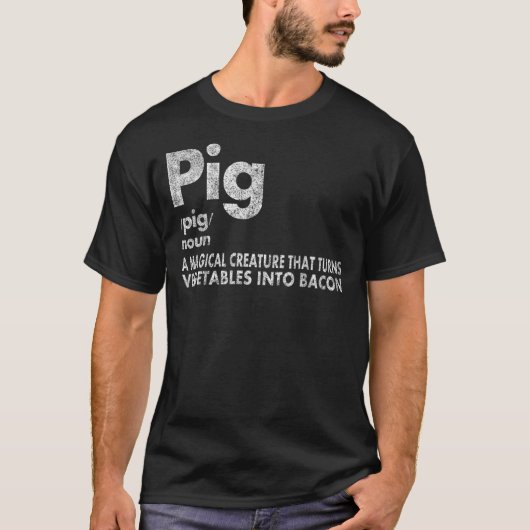 豚とベーコンの定義おもしろいベーコン愛好家は私を豚 Tシャツ (正面)