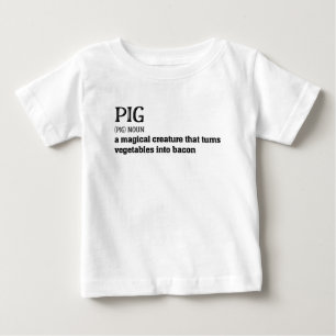 豚とベ笑わされるーコンの定義贈おもしろいり物 ベビーTシャツ