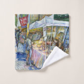 豚とワ飛んでいるインの角 バスタオルセット (ウォッシュタオル)