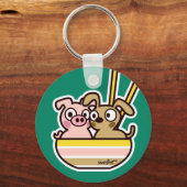 豚と犬のキーチェーン キーホルダー (正面)